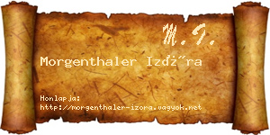 Morgenthaler Izóra névjegykártya